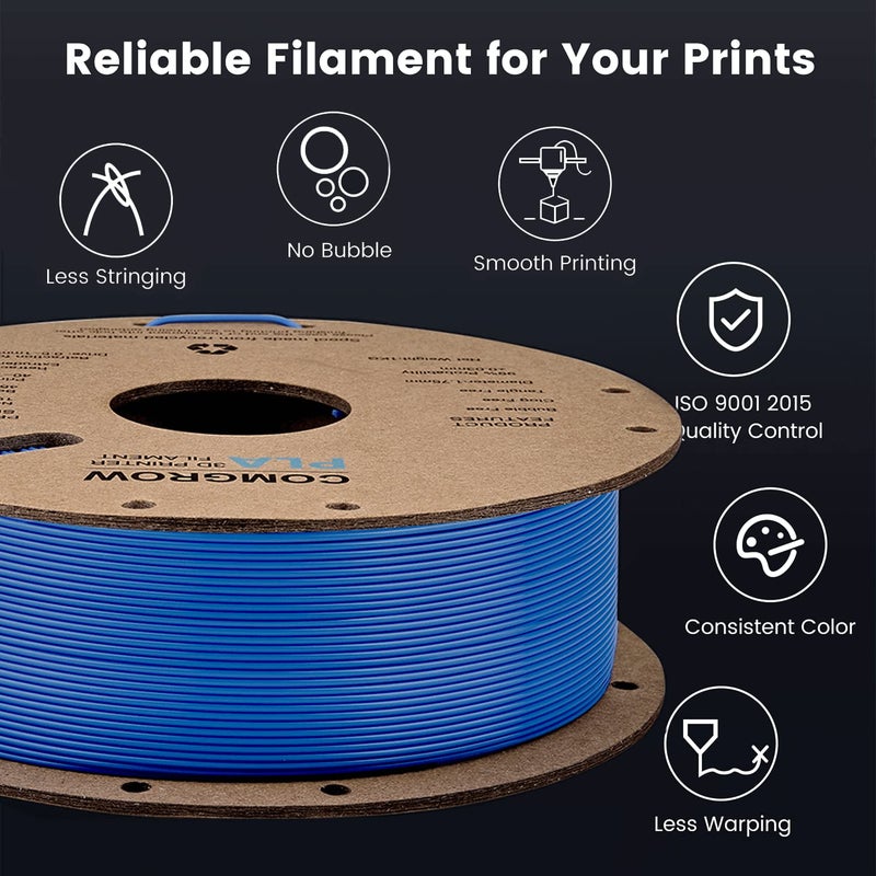 Comgrow PLA 3D Printer Filament, 3D Printer PLA Filament 1.75mm, Dimensional Accuracy +/- 0.02 mm, 1KG Spool PLA Blue - Image 4